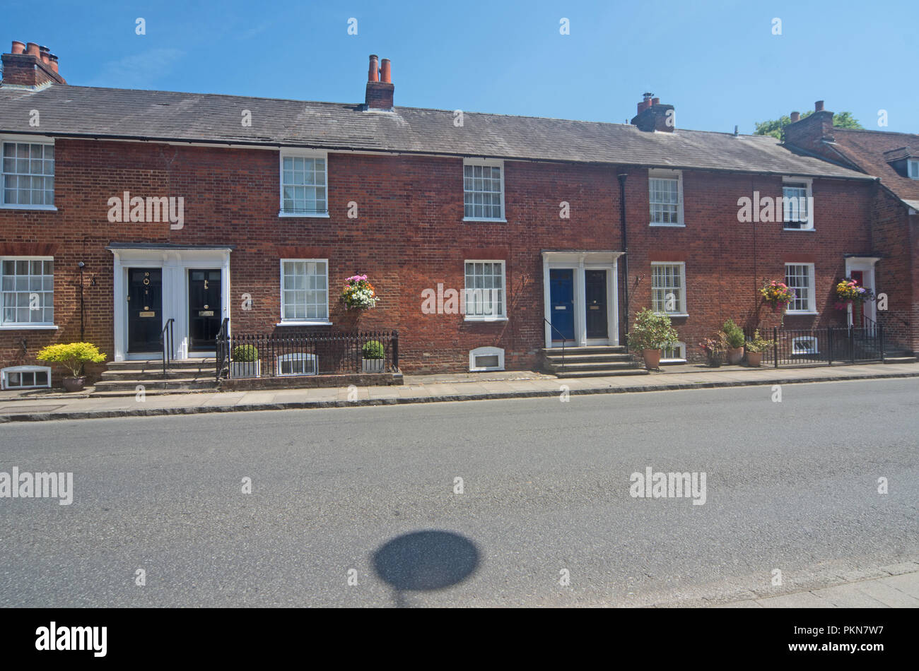 Romsey Terrice Houses Hampshire Stock Photo Alamy
