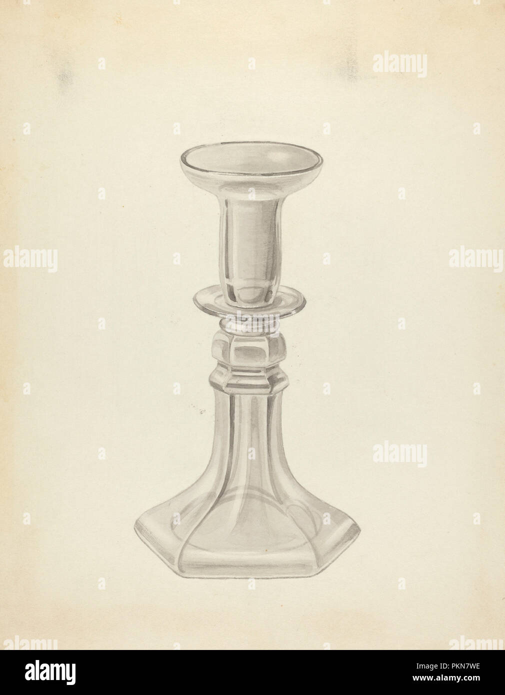 Candlestick. Dated: c. 1937. Dimensions: overall: 29.2 x 22.8 cm (11 1/2 x 9 in.). Medium: watercolor and graphite on paperboard. Museum: National Gallery of Art, Washington DC. Author: John Fisk. Stock Photo