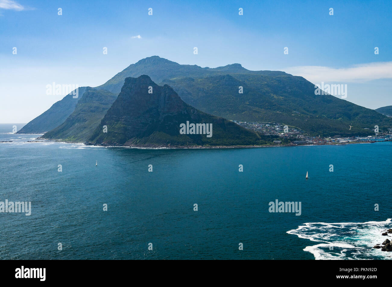 The Cape of Good Hope, sailing boats, South Atlantic ocean, Hout Bay, South Africa Stock Photo