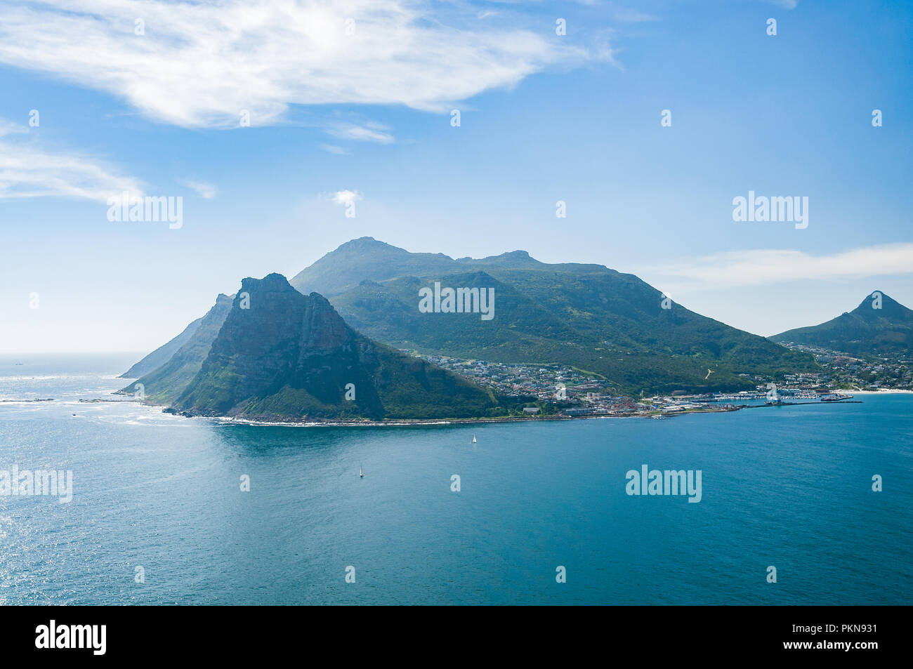 Hout Bay, sailing boats, South Atlantic ocean, Chapman's Peak Drive, South Africa Stock Photo