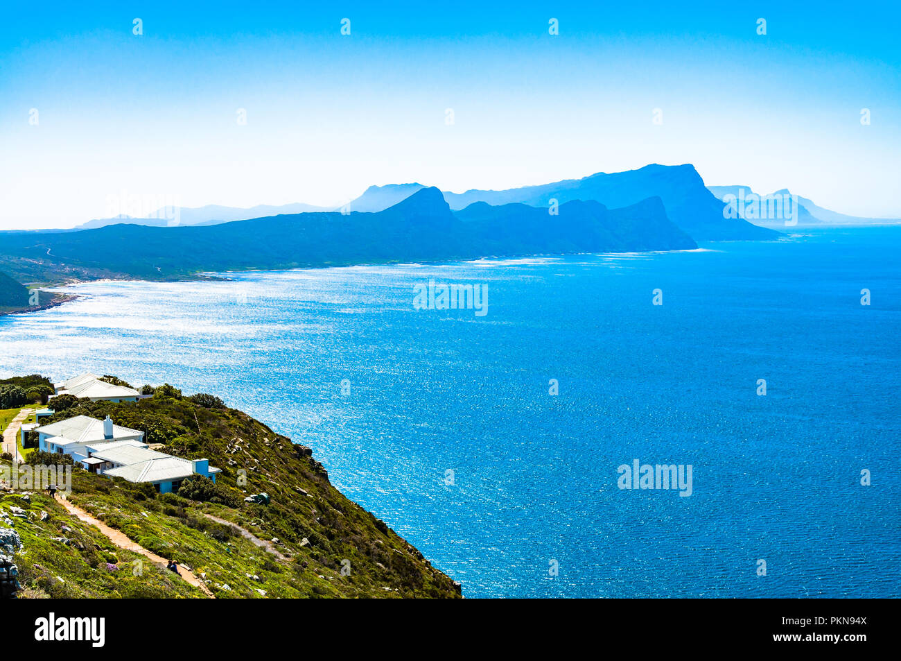 South Africa's South Atlantic ocean sea coast from The Cape of Good Hope Stock Photo