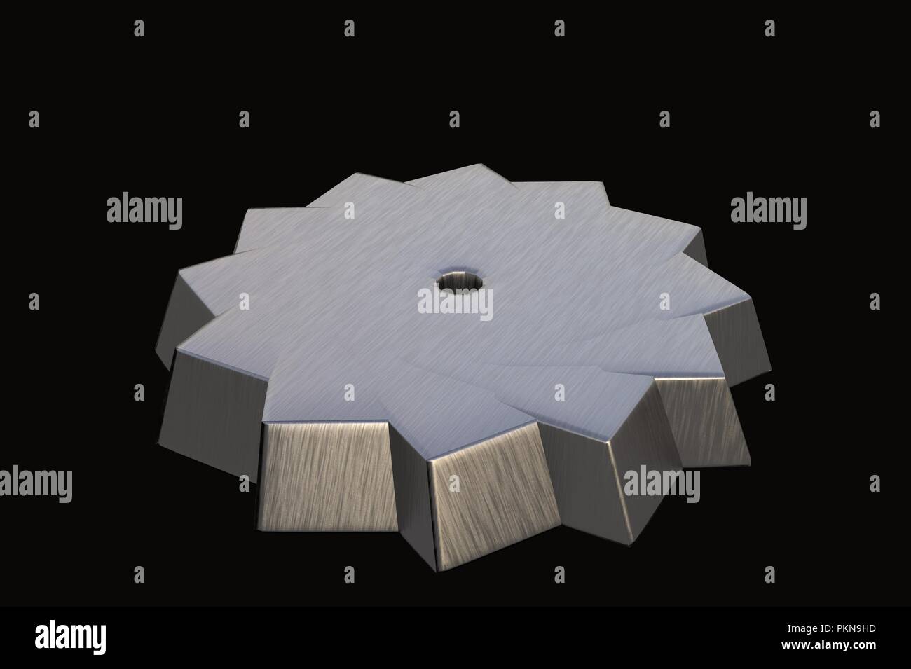 3d silver rendering gear isolated on a black background Stock Photo - Alamy