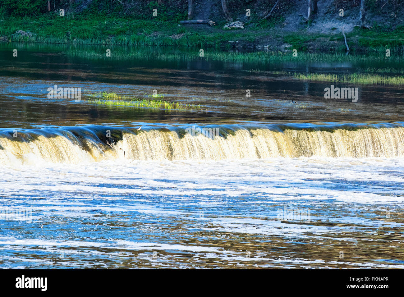 Ventas Rumba waterfall at Kuldiga in Kurzeme in Western Latvia. The city used to be called Goldingen. Stock Photo