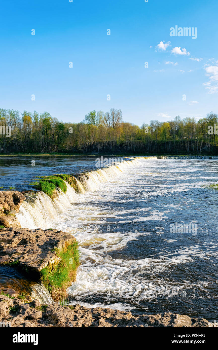 Ventas Rumba waterfall at Kuldiga in Kurzeme of Western Latvia. The city used to be called Goldingen. Stock Photo