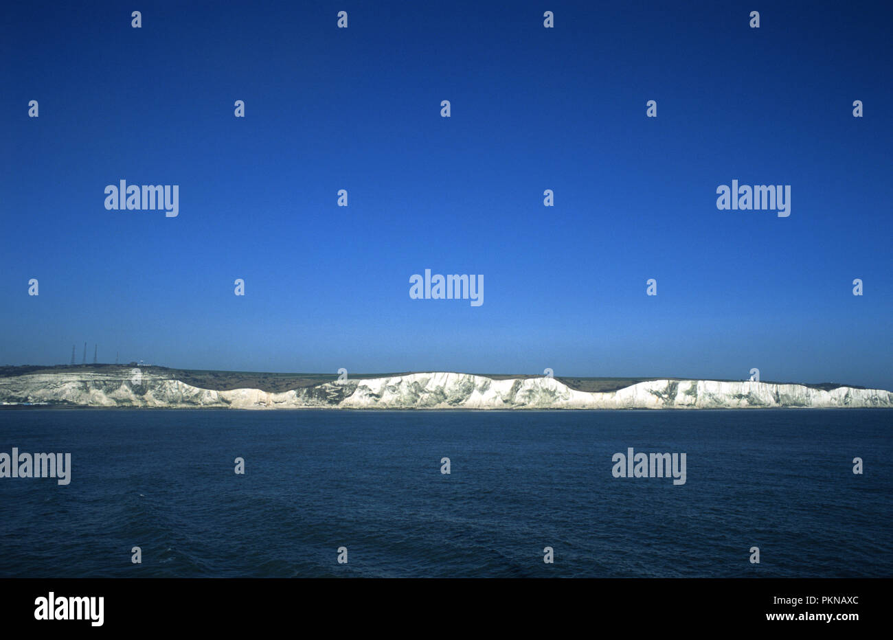 The white cliffs of Dover as seen on the ferry to France. Stock Photo