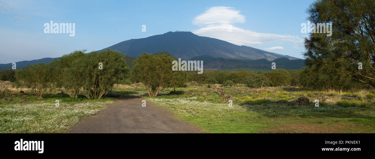Vulkan Ätna im Nationalpark Parco dell'Etna auf Sizilien Stock Photo