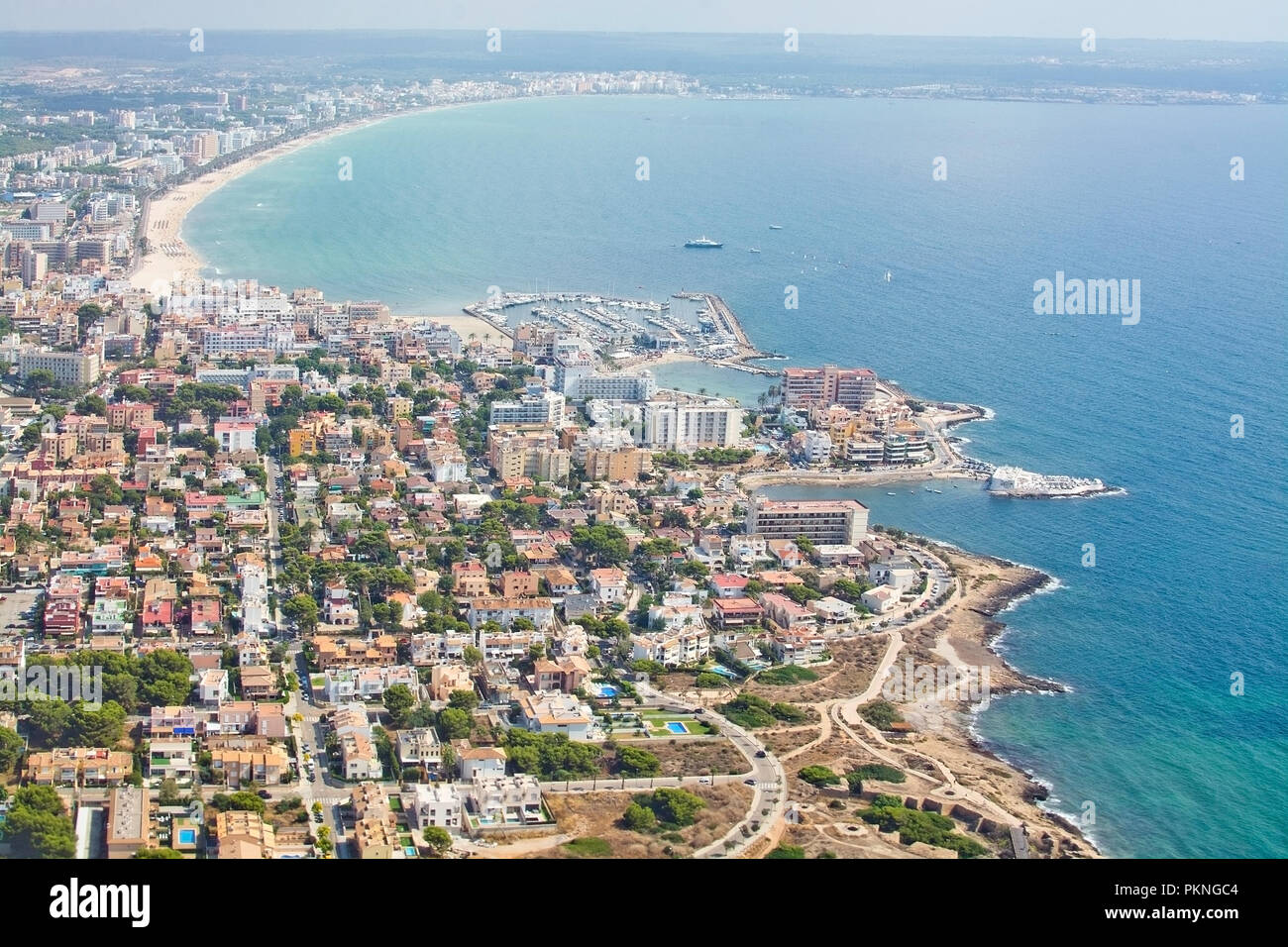 Aerial View Over Playa De Palma And The Mediterranean In Mallorca