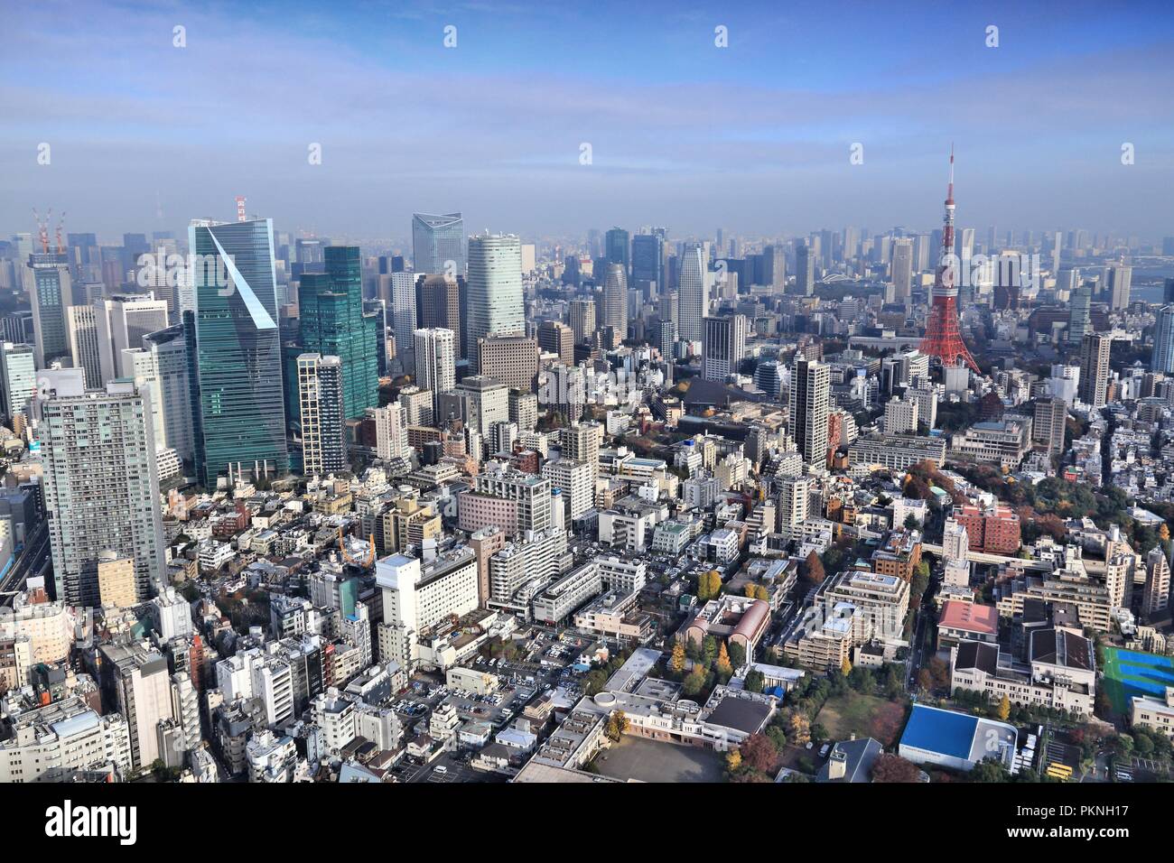 Tokyo City Skyline Aerial View With Roppongi And Minato Districts Stock Photo Alamy
