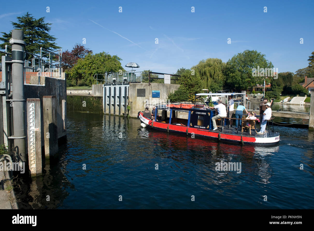 Bell Weir lock on the River Thames, at Runnymede near Windsor, Berks Stock Photo