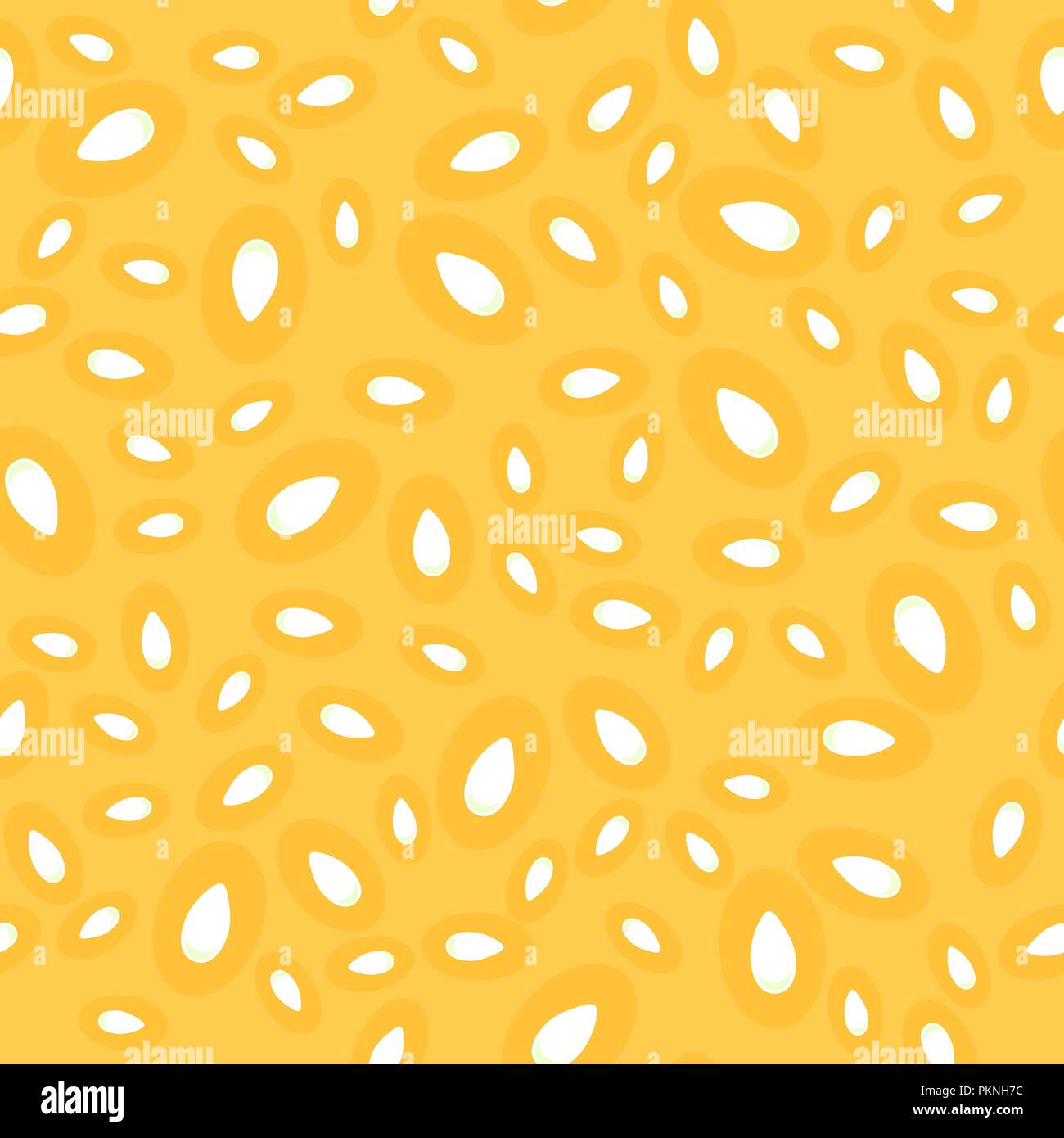 Pumpkin Seed Seamless Pattern on Orange Background Stock Vector