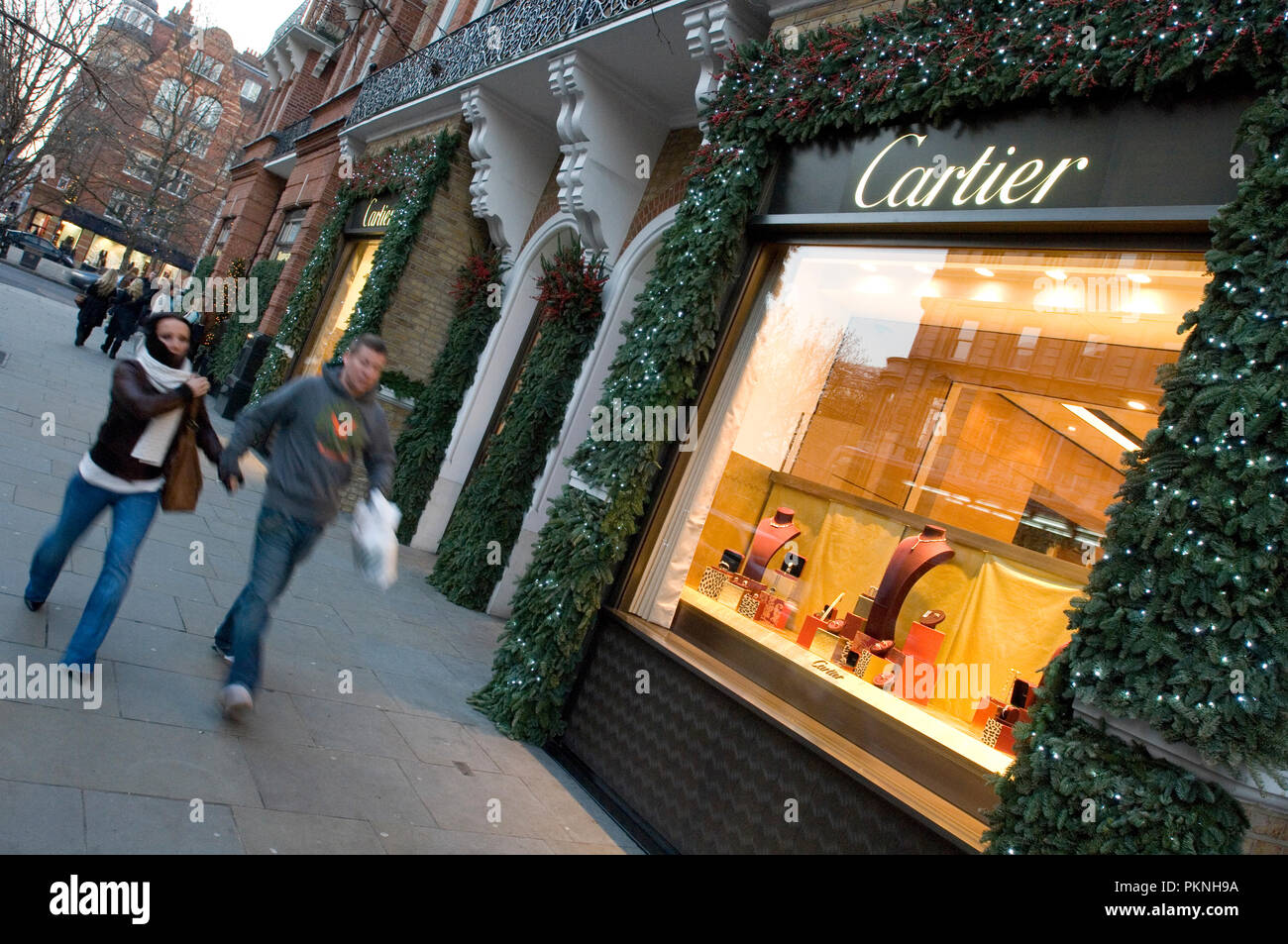 Cartier luxury jewellery store in Sloane Street , Chelsea , London , England . December 2007 Stock Photo