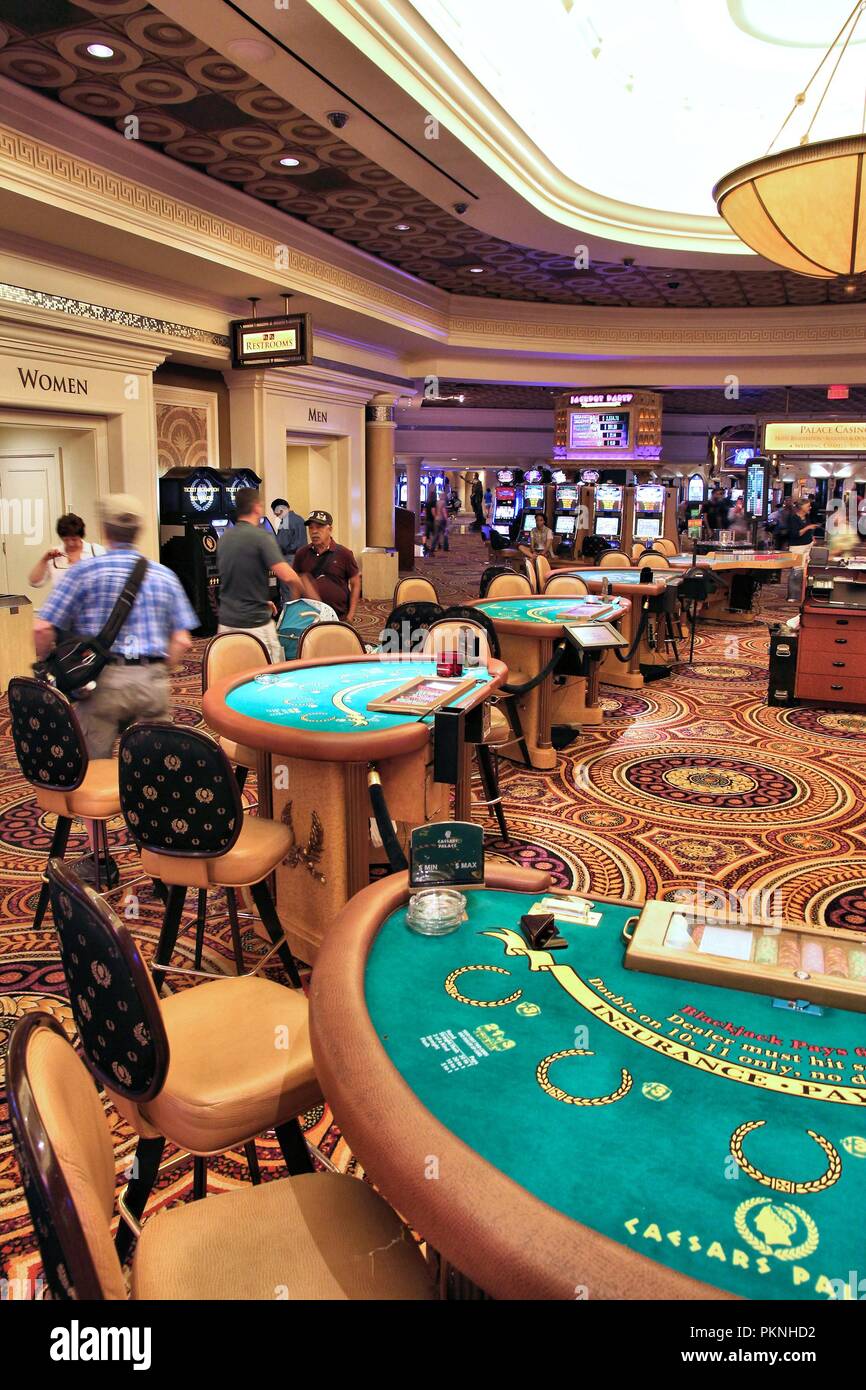 LAS VEGAS, USA - APRIL 14, 2014: People visit Bellagio resort in Las Vegas.  The famous casino resort has almost 4,000 rooms Stock Photo - Alamy