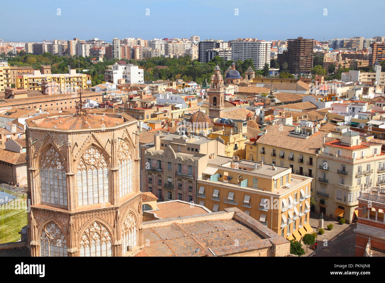 Valencia, Spain. Skyline seen from famous Cathedral Tower Stock Photo