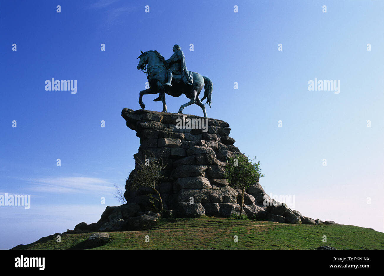 The Copper Horse a statue of King George III of England situated on top of Snow Hill at the end of the Long Walk in Windsor Great Park in Berks UK Stock Photo