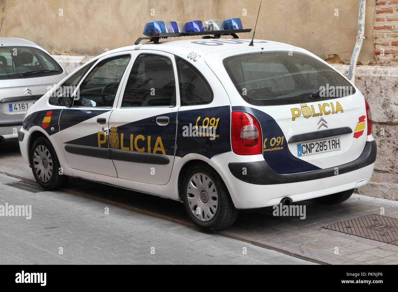 VALENCIA - OCTOBER 9: Citroen Xsara Picasso of Valencia Police on October 9, 2010 in Valencia, Spain. Citroen Xsara Picasso has been one of C's most s Stock Photo