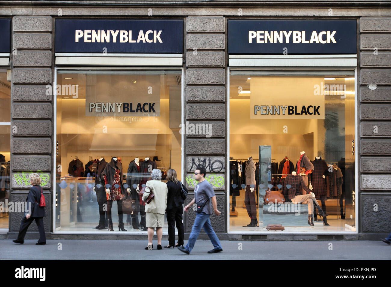 MILAN - OCTOBER 7: Penny Black store on October 7, 2010 in Milan, Italy. Penny  Black is part of famous Max Mara group with 2254 stores and 1.2bn euros  Stock Photo - Alamy