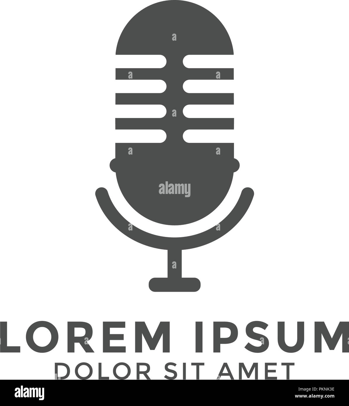 Microphone logo icon design template vector graphic Stock Vector Image