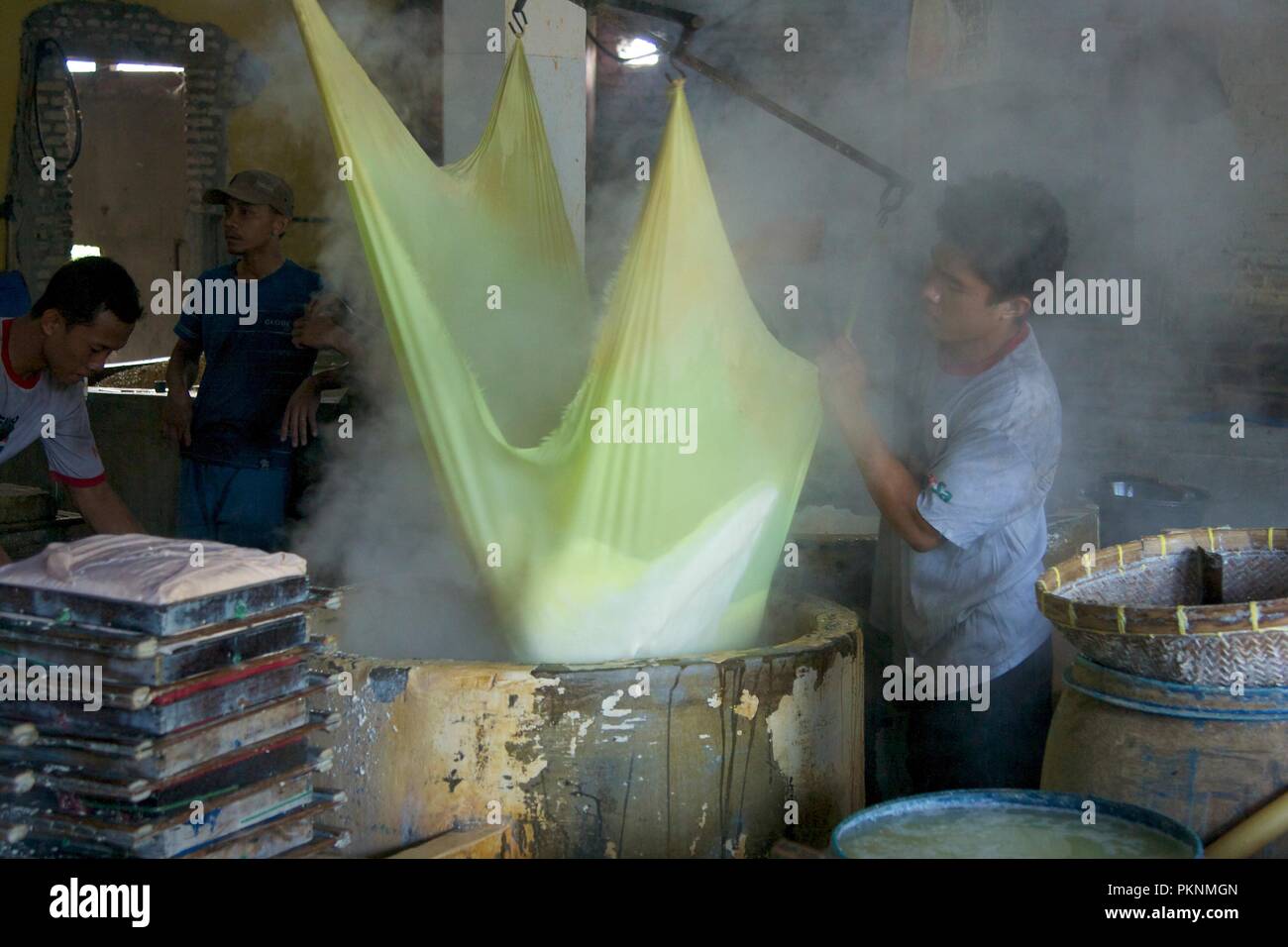 Inside tofu factory, Java, Indonesia Stock Photo Alamy