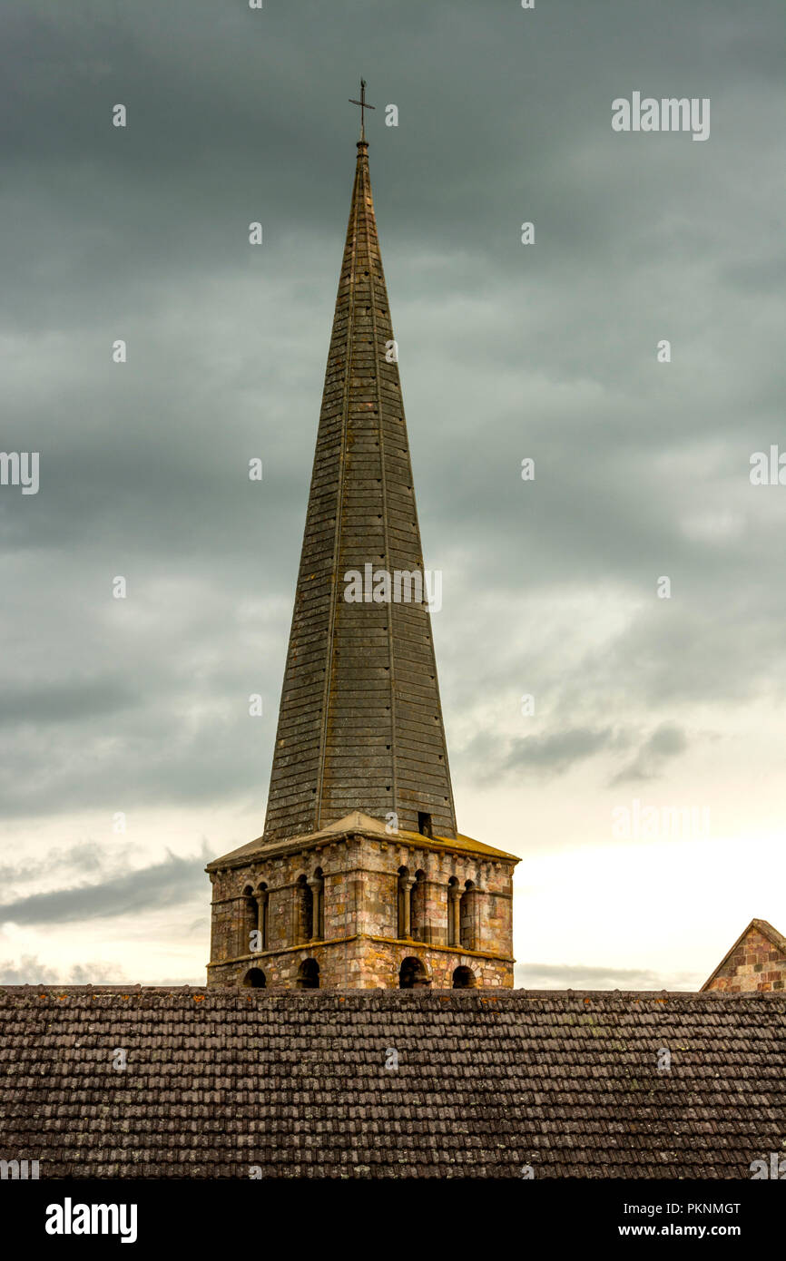 Church spire, Allier department, Auvergne, France Stock Photo