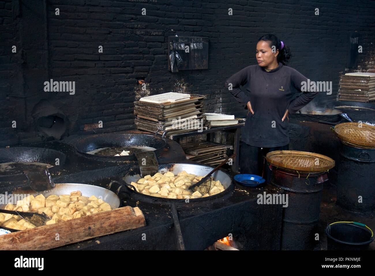 Inside tofu factory, Java, Indonesia Stock Photo Alamy