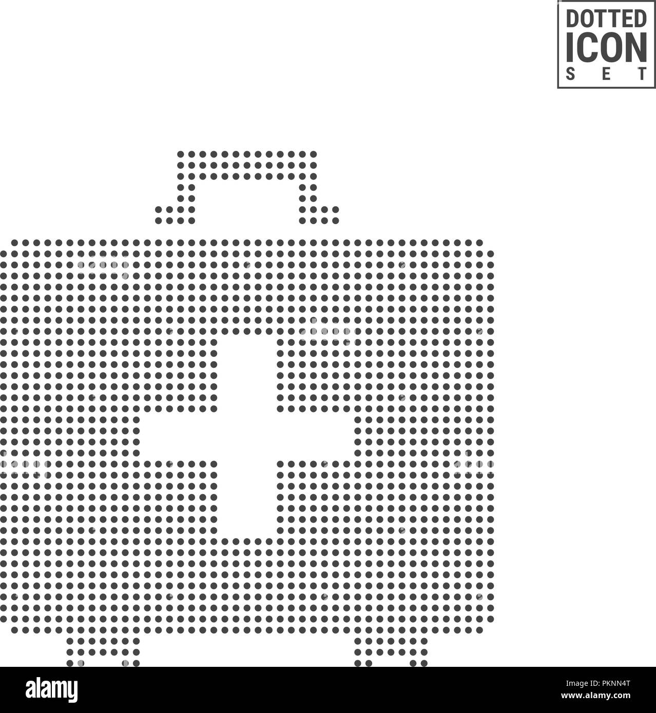 First Aid Kit Dot Pattern Icon. Medical Bag Dotted Icon Isolated on ...