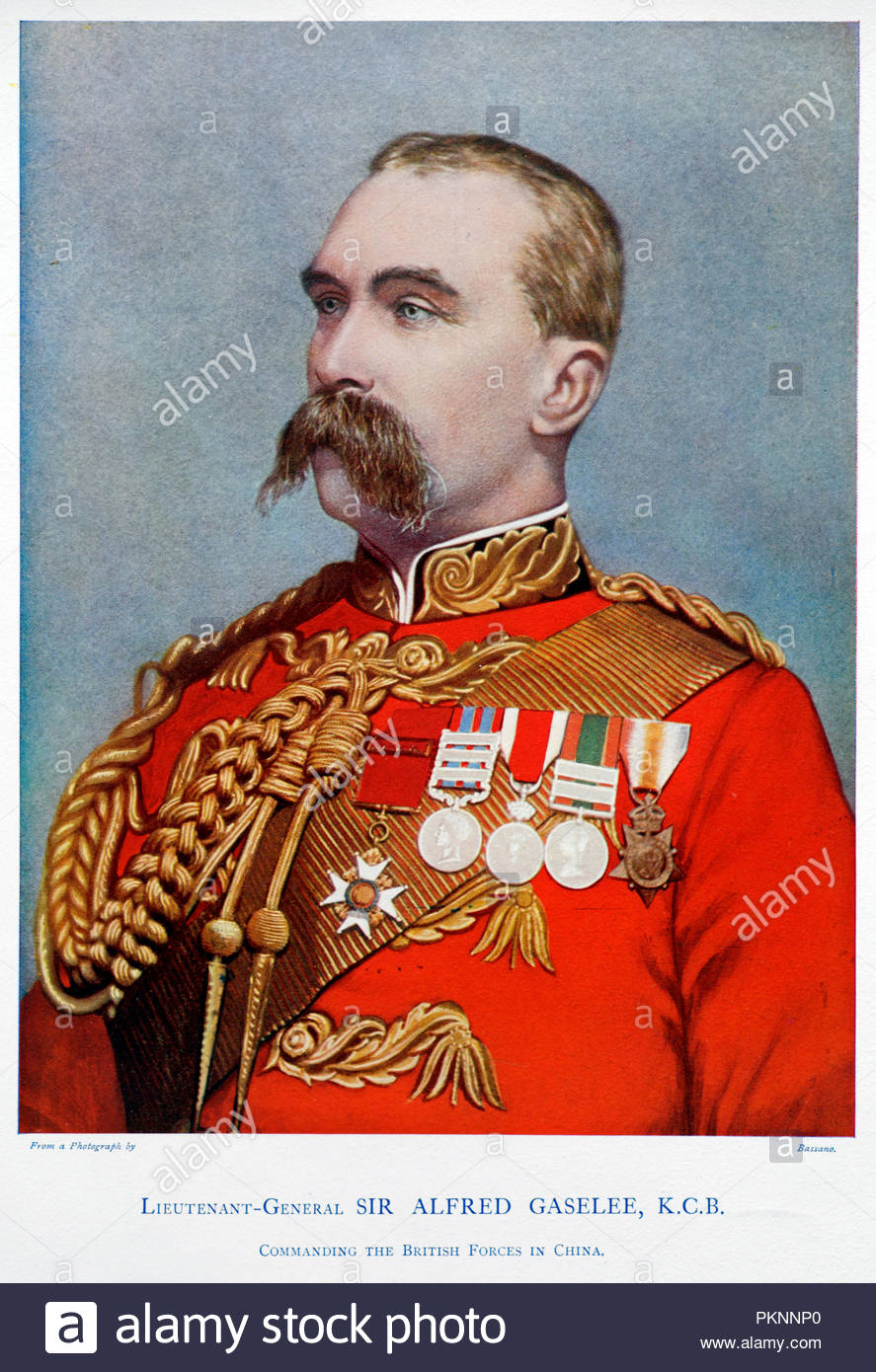 Lieutenant-General Sir Alfred Gaselee, GCB, GCIE, 1844 – 1918, was a  British soldier who served in the Indian Army. Colour illustration from 1900 Stock Photo