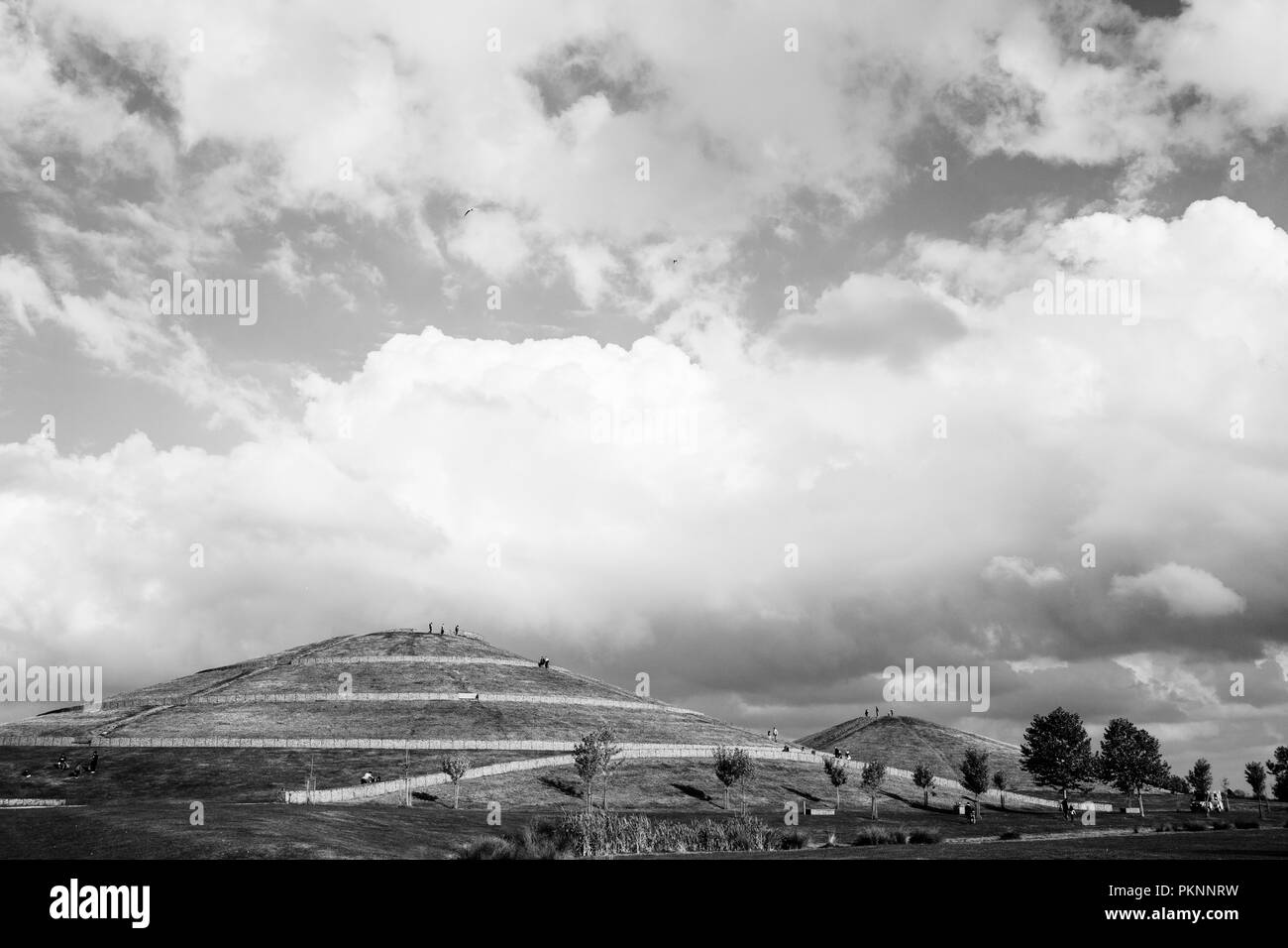 Artificial mounds built from waste and rubble from Wembley Stadium