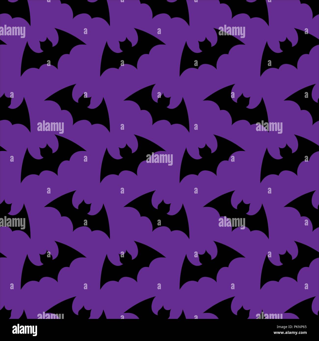 Seamless pattern. Halloween background.Halloween flying bat. Halloween vector purple seamless pattern wallpaper background. silhouette of bats. Stock Vector