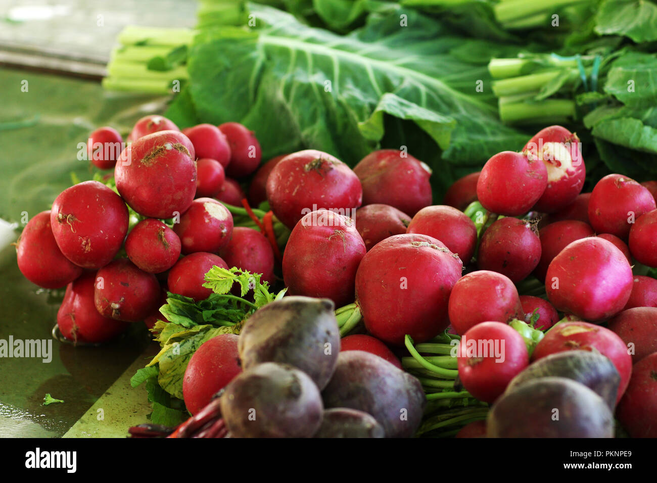 Fresh radishes. Stock Photo
