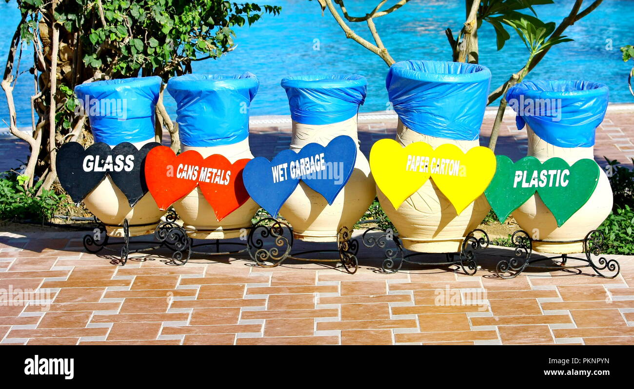Bins different types waste hi res stock photography and images Alamy