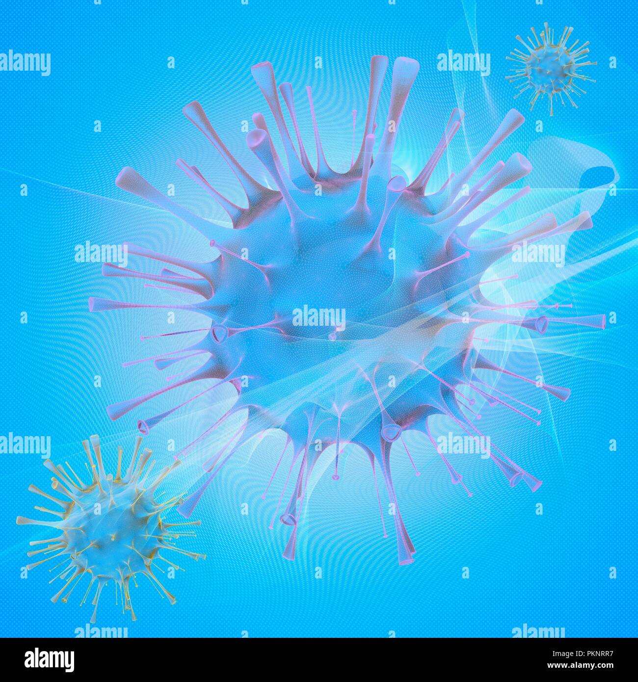 Orthomyxovirus, illustration. Stock Photo