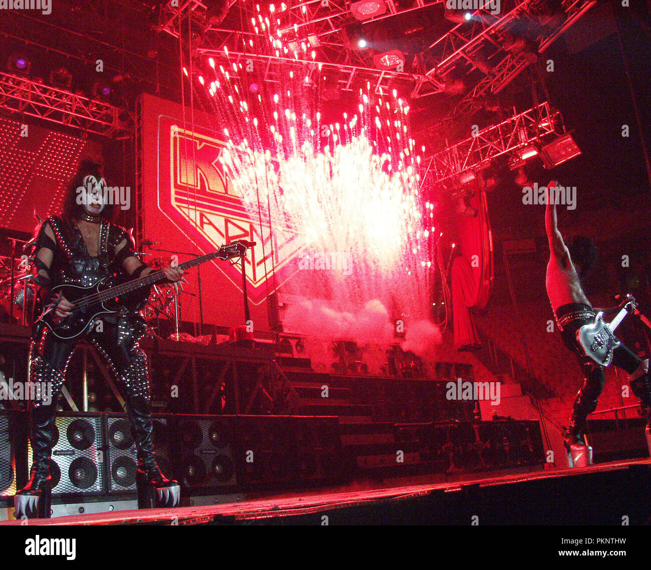 Gene Simmons and Paul Stanley of KISS perform at ThompsonBoling Arena