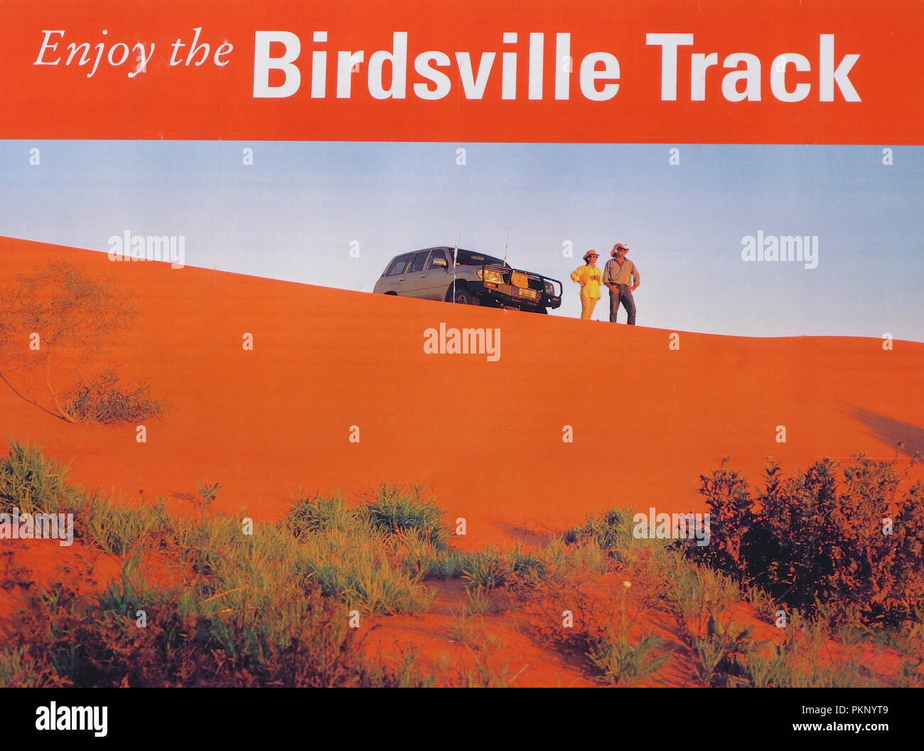 Enjoy The Birdsville Track Sign In Outback Australia Stock Photo Alamy