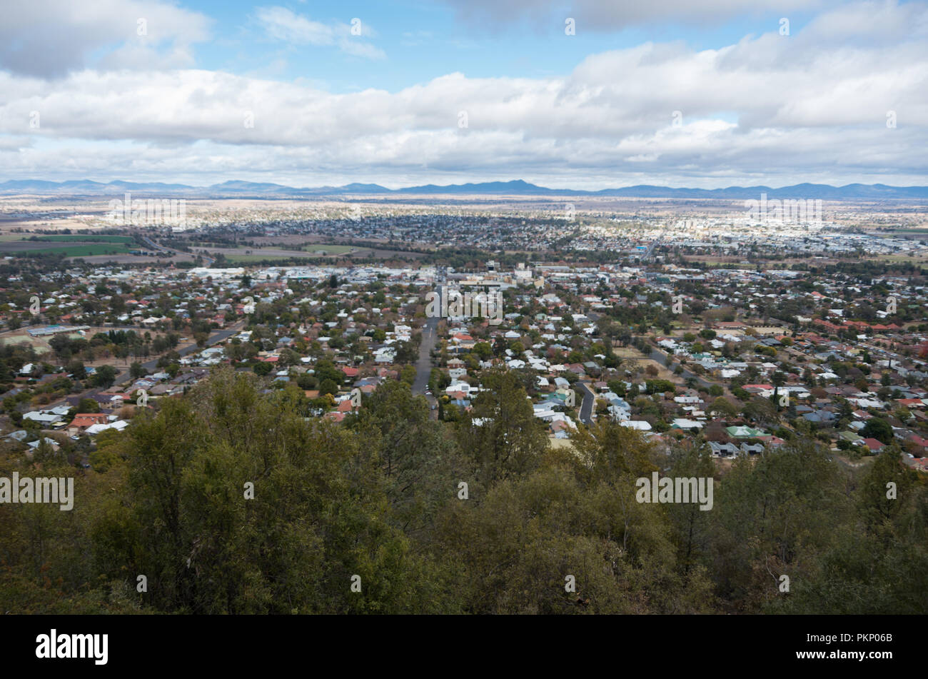 Tamworth from the lookout on the oxley scenic lookout Stock Photo