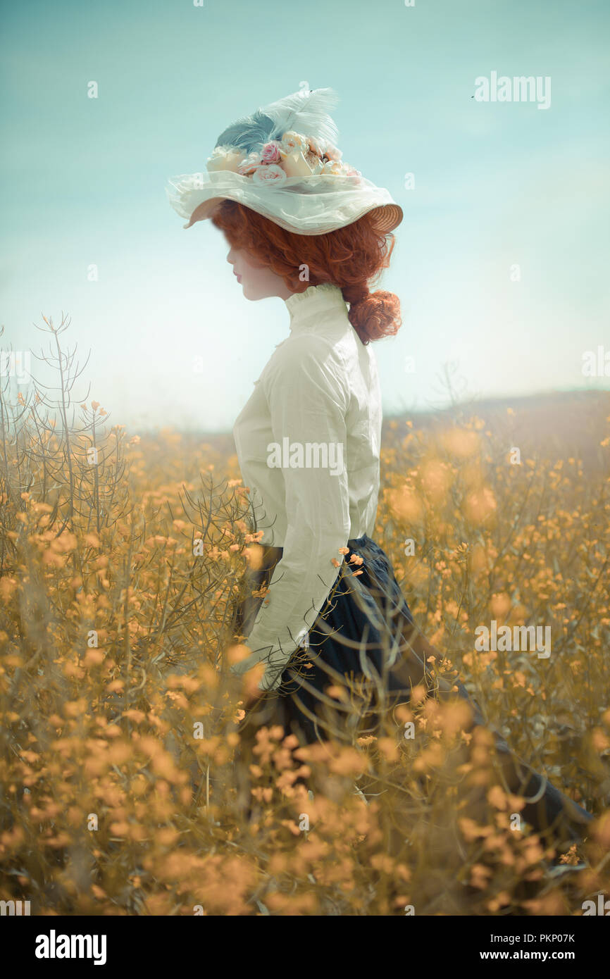 Victorian woman hat profile hi-res stock photography and images - Alamy