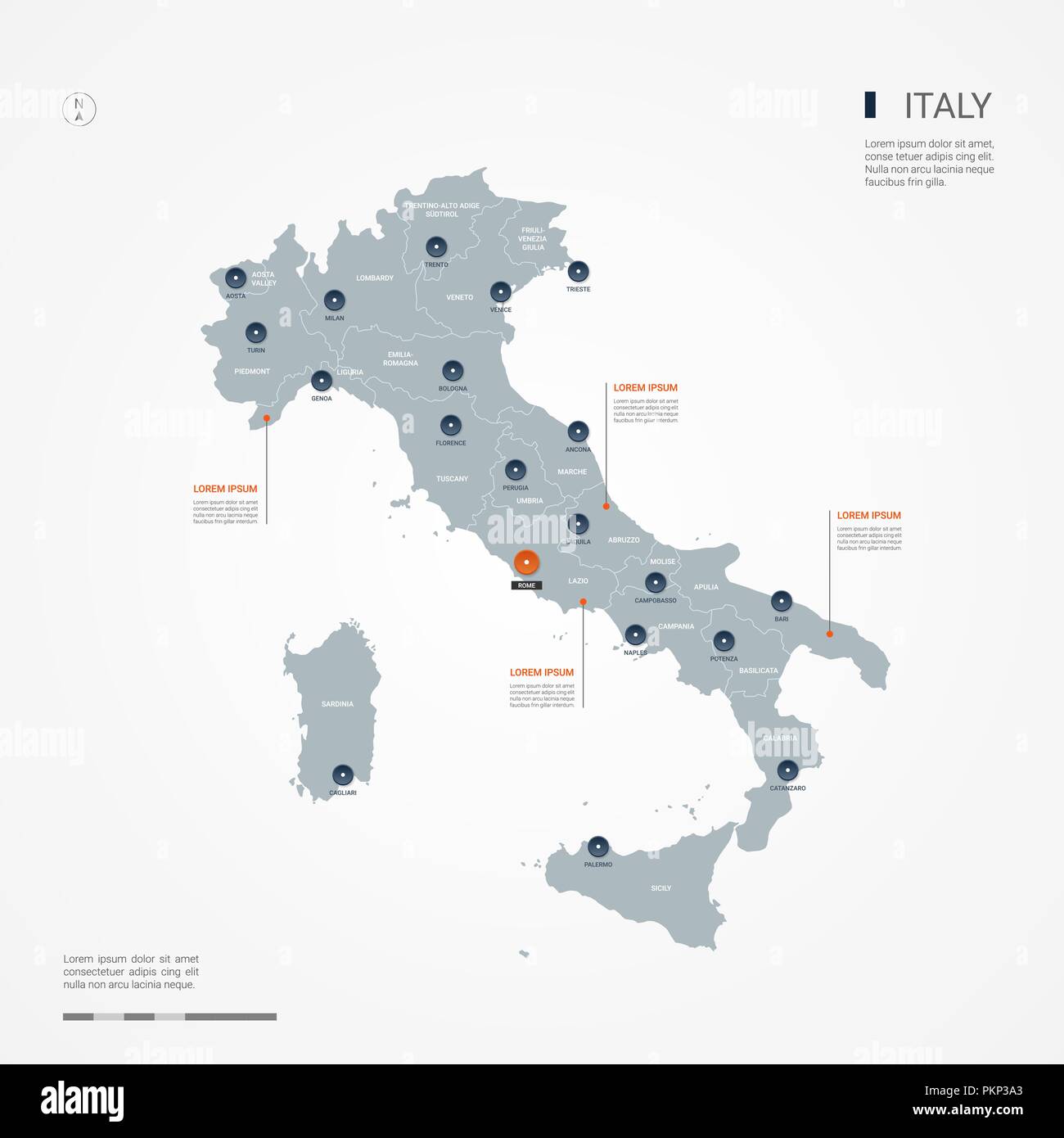 Italy map with borders, cities, capital and administrative divisions.  Infographic vector map. Editable layers clearly labeled Stock Vector Image  & Art - Alamy