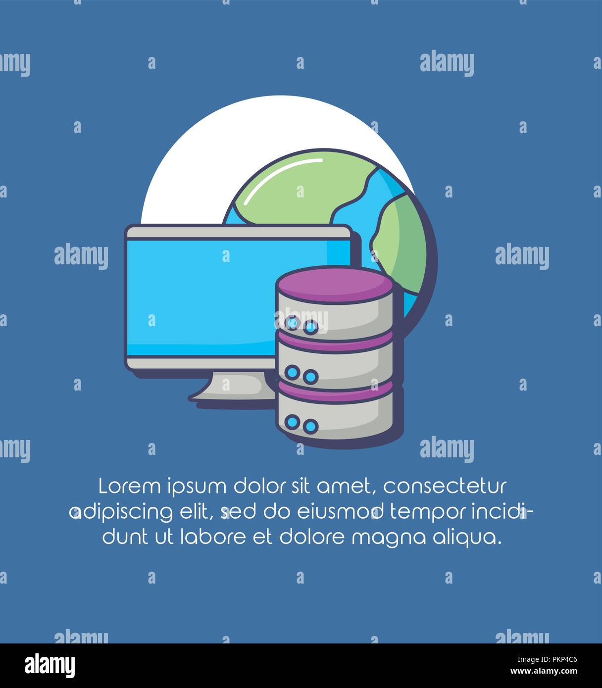 big data world computer server innovation vector illustration Stock ...