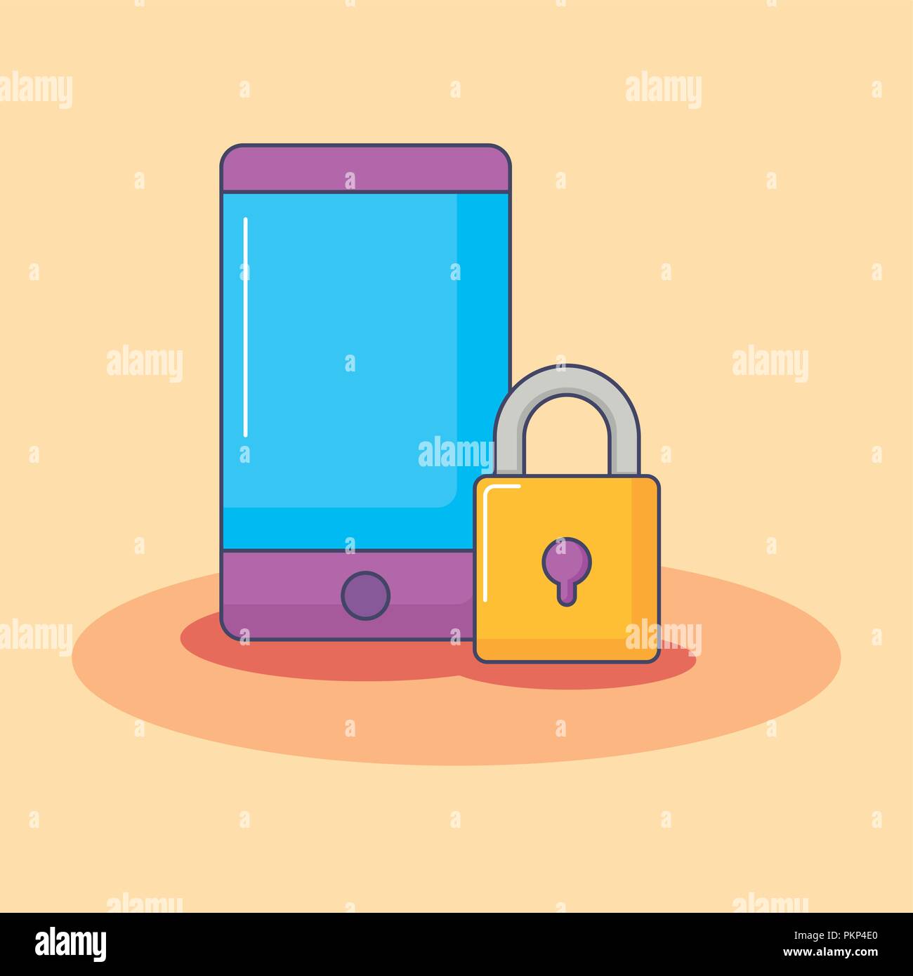 smartphone device digital security innovation vector illustration Stock ...