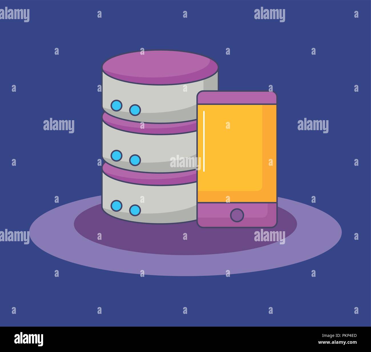 smartphone big data server storage innovation vector illustration Stock ...