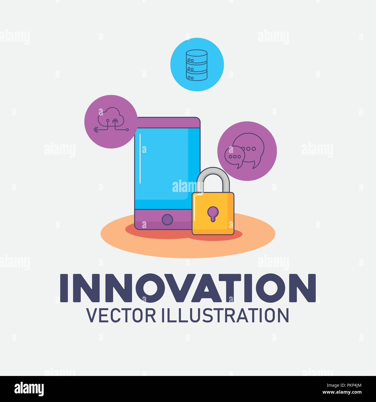 smartphone security data system technology innovation vector ...