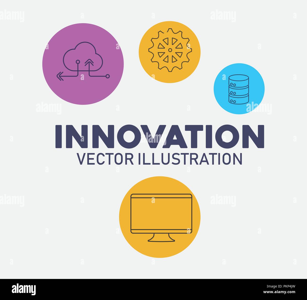 computer technology data cloud storage innovation vector illustration ...