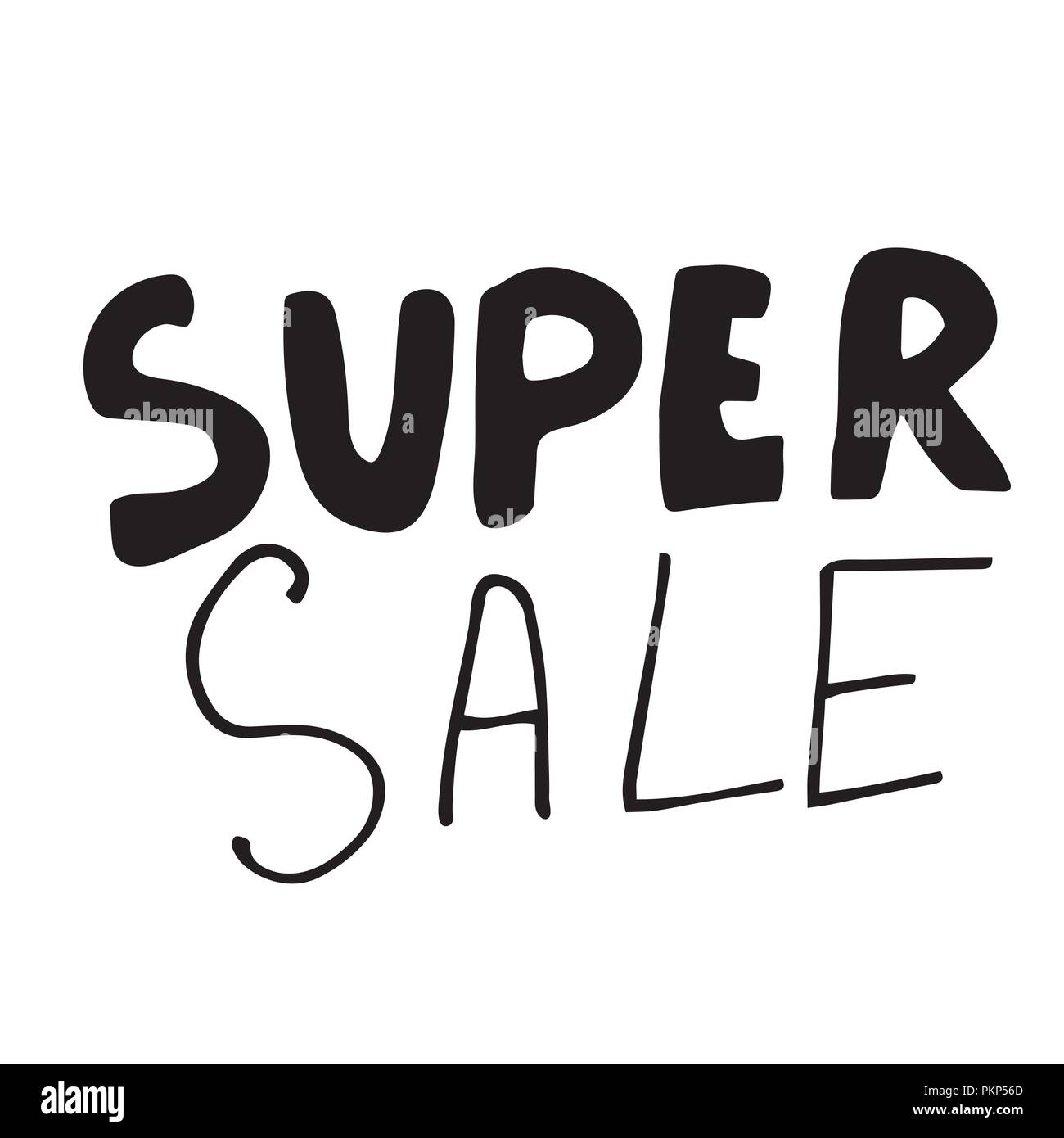Super sale handwritten lettering Stock Vector Image & Art - Alamy