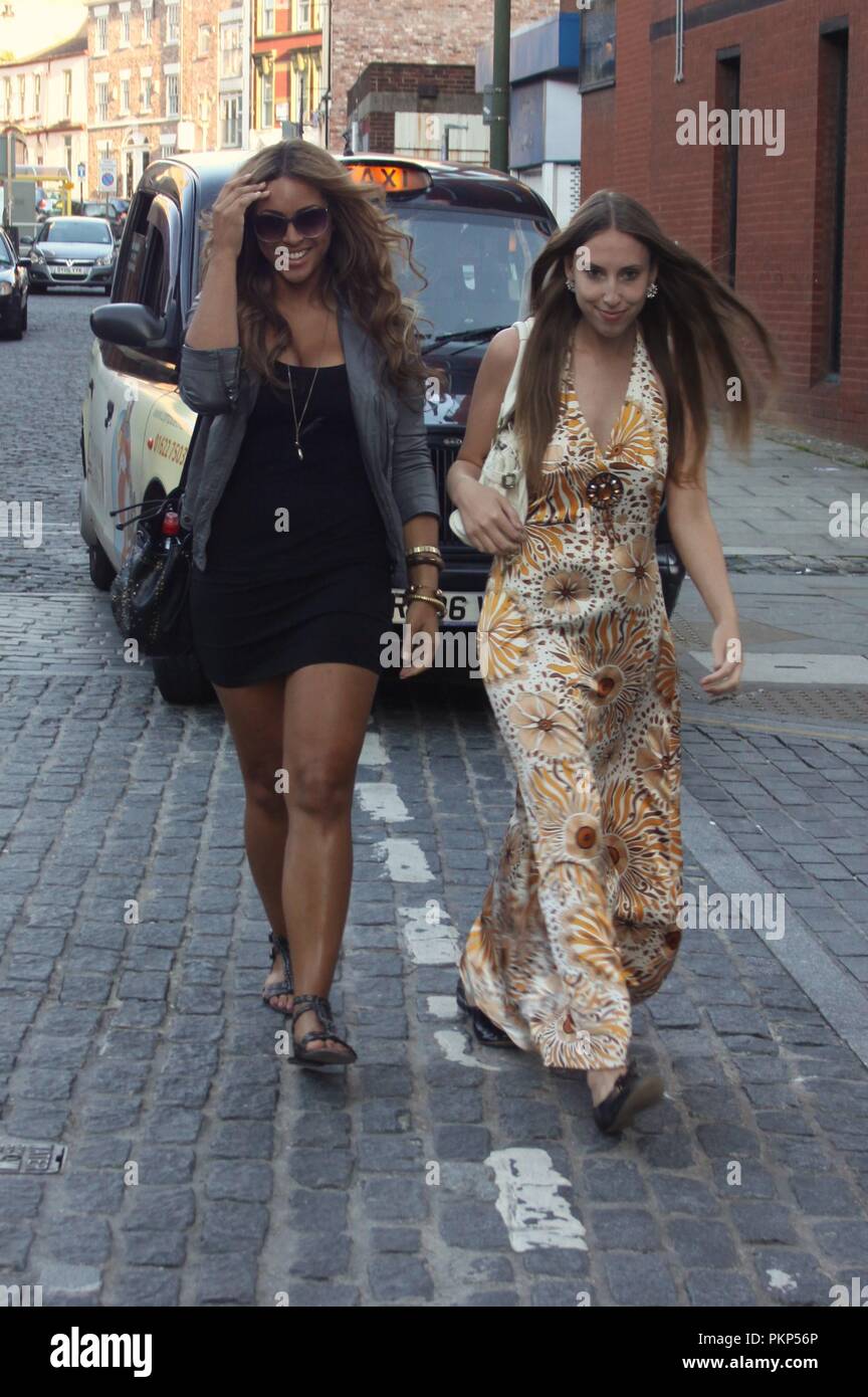 LIVERPOOL,UK STARS OF BIG BROTHER PAST AND PRESENT ARRIVE AT HOOKA IN LIVERPOOL FOR A PAMPERING SESSION AHEAD OF A BIG NIGHT OUT IN THE CITY, HOUSEMATES INCLUDED BEYONCE LOOKALIKE RACHEL Stock Photo
