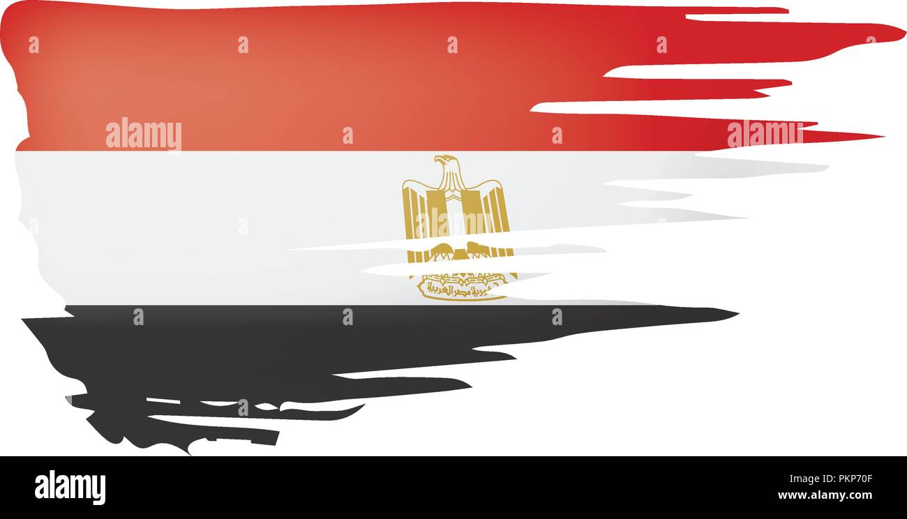 Egypt flag, vector illustration on a white background Stock Vector