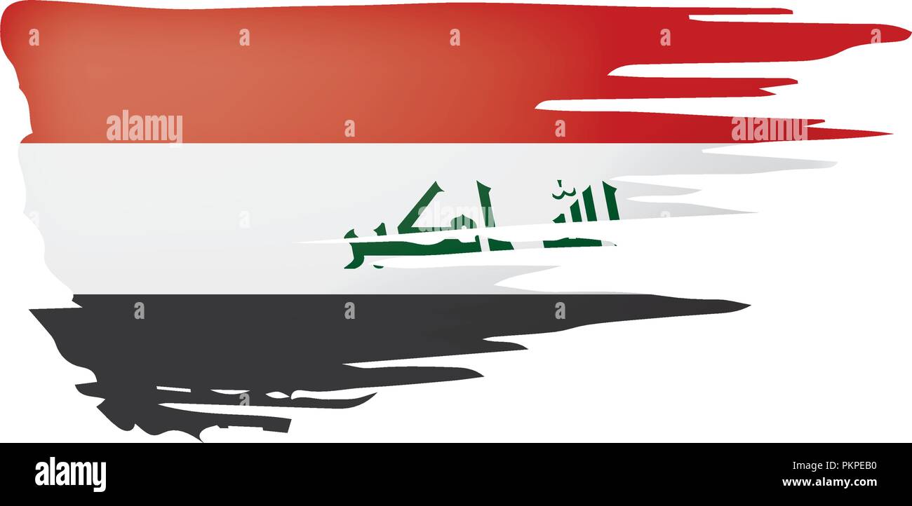 Iraqi flag, vector illustration on a white background Stock Vector ...