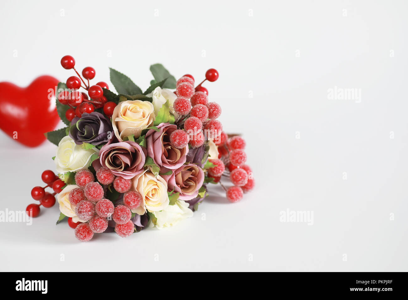 Bouquet of flowers on a white background Stock Photo - Alamy