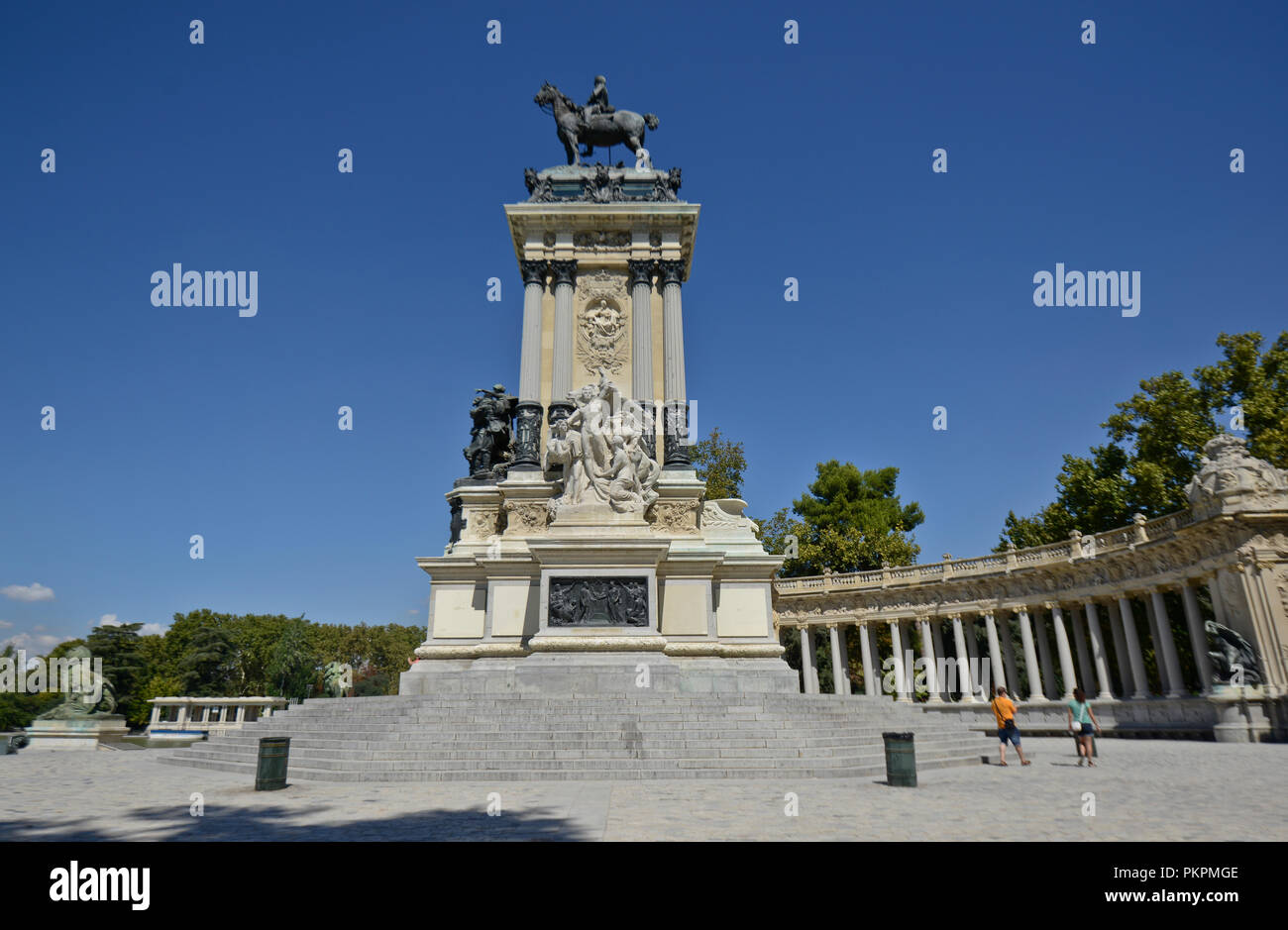 Monument to Alfonso XII. Parque del Buen Retiro, Madrid, Spain Stock Photo