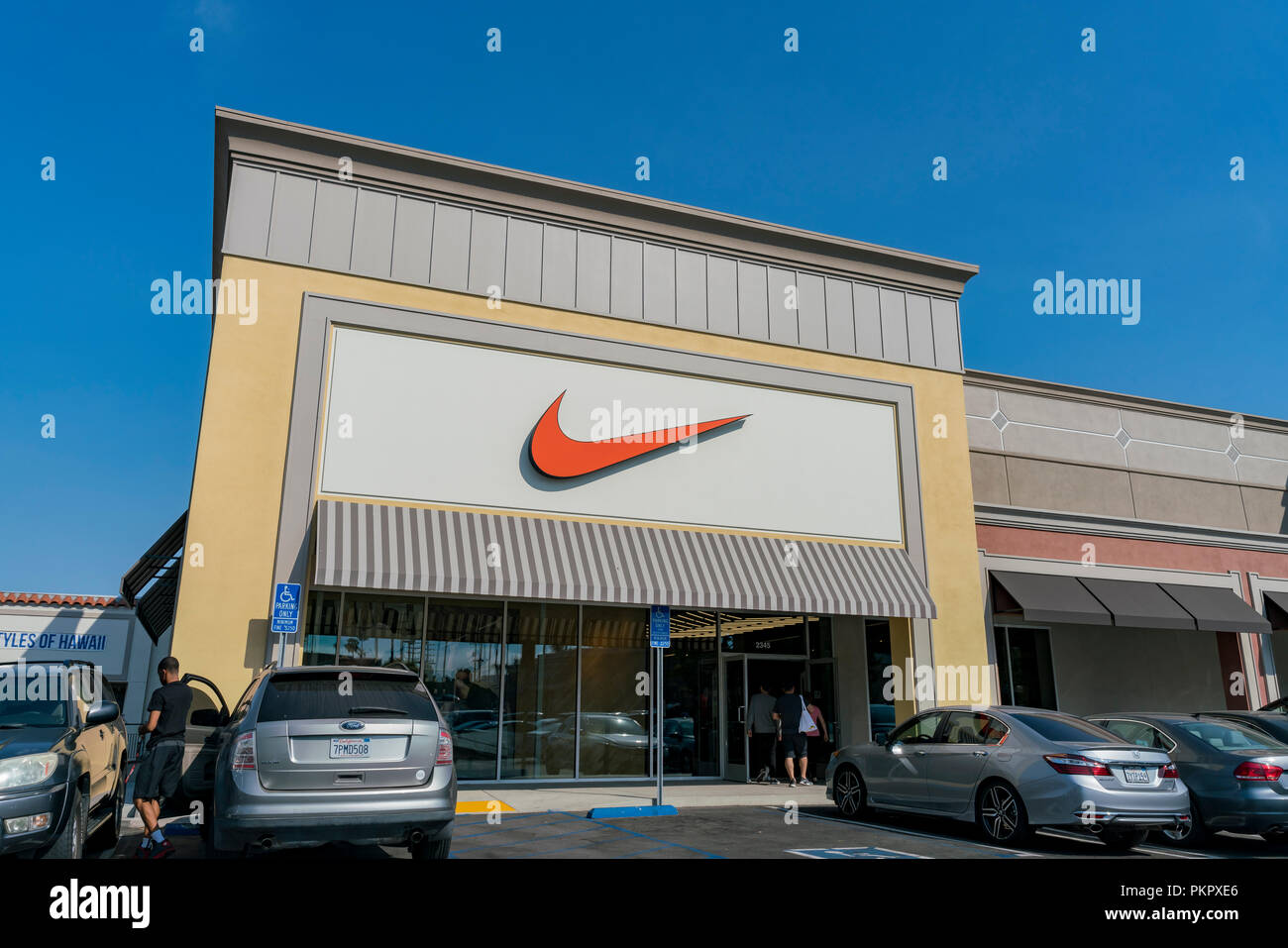 Los Angeles, JUL Big Nike sign of a store on JUL 15, 2018 at Los Angeles, Photo - Alamy