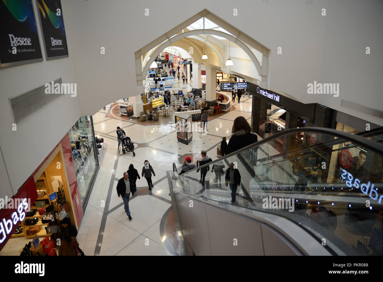 Potential customers at a shopping mall in Christchurch Stock Photo Alamy