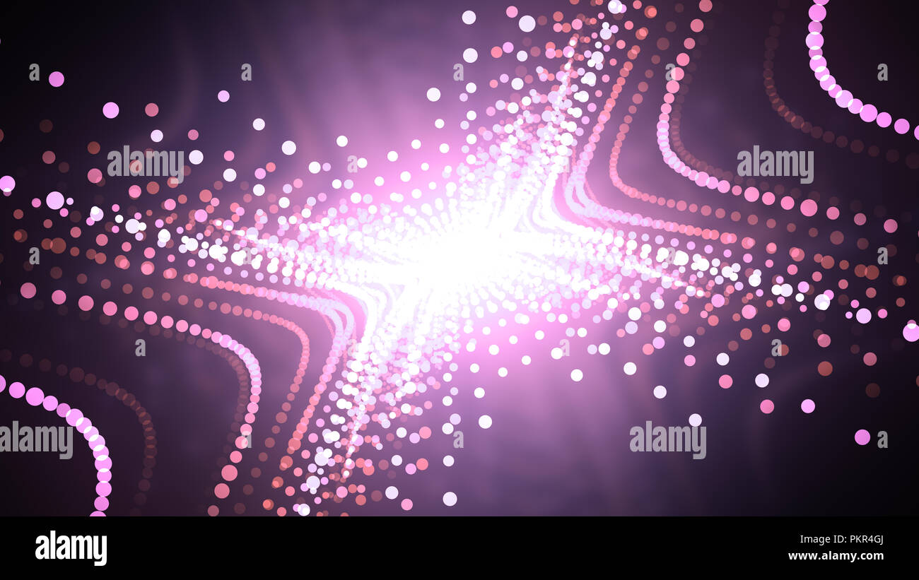 Particle Wave Background with Glittering Particles. 8K Ultra HD Resolution at 300dpi Stock Photo